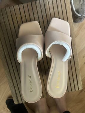 BAMBOO Blush Square-Toe Slide Mules